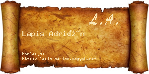 Lapis Adrián névjegykártya